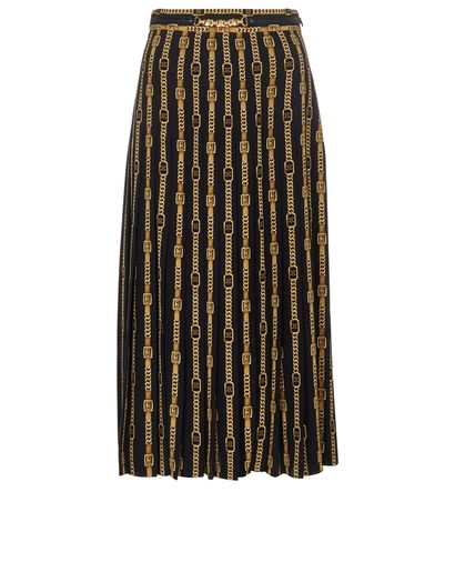 Celine Crepe De Chine Pleated Midi Skirt, front view