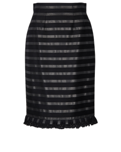 Chanel 09A Pencil Striped Skirt, Cashmere, Black, UK10, 3*