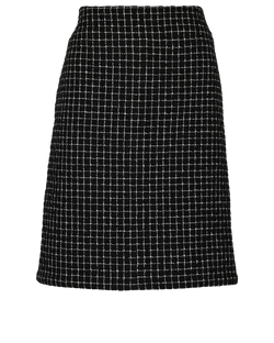 Chanel Tweed Skirt, Poly, Black/White, UK10, 3*