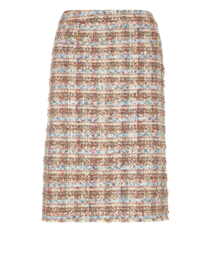 Pink tweed skirt knee length best sale