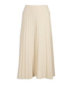 Chanel Pleated Skirt, Wool, Cream, UK 12, 3*