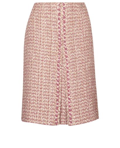 Chanel Boucle Skirt, &pound;255, Clothing, Beige/Purple, Silk/Wool, Front view