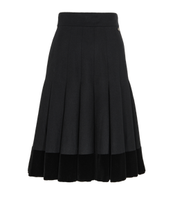 Chanel Pleated Midi Skirt, Cotton, Black, UK6, 3*