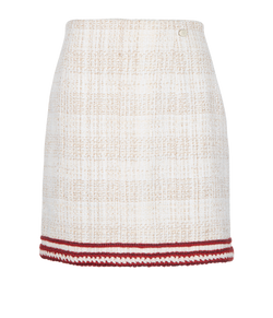 Chanel Paris-Hamburg 2018 Tweed Skirt, Cotton/Acetate, White, UK10, 3*