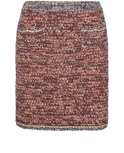 Chanel Knitted Skirt, &pound;275, Clothing, Blue/Orange, Viscose, Front view