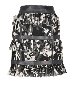 Chanel Mini Skirt, Silk, Black/Grey, UK8, 1*