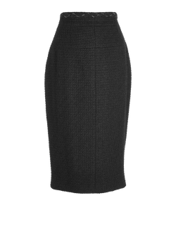 Chanel 07A Chained Tweed Skirt, Wool, Black, UK12, 3*