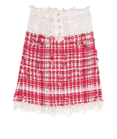 Chanel Distressed Tweed Skirt, £450, Clothing, Pink/White, Cotton/Silk, Front view