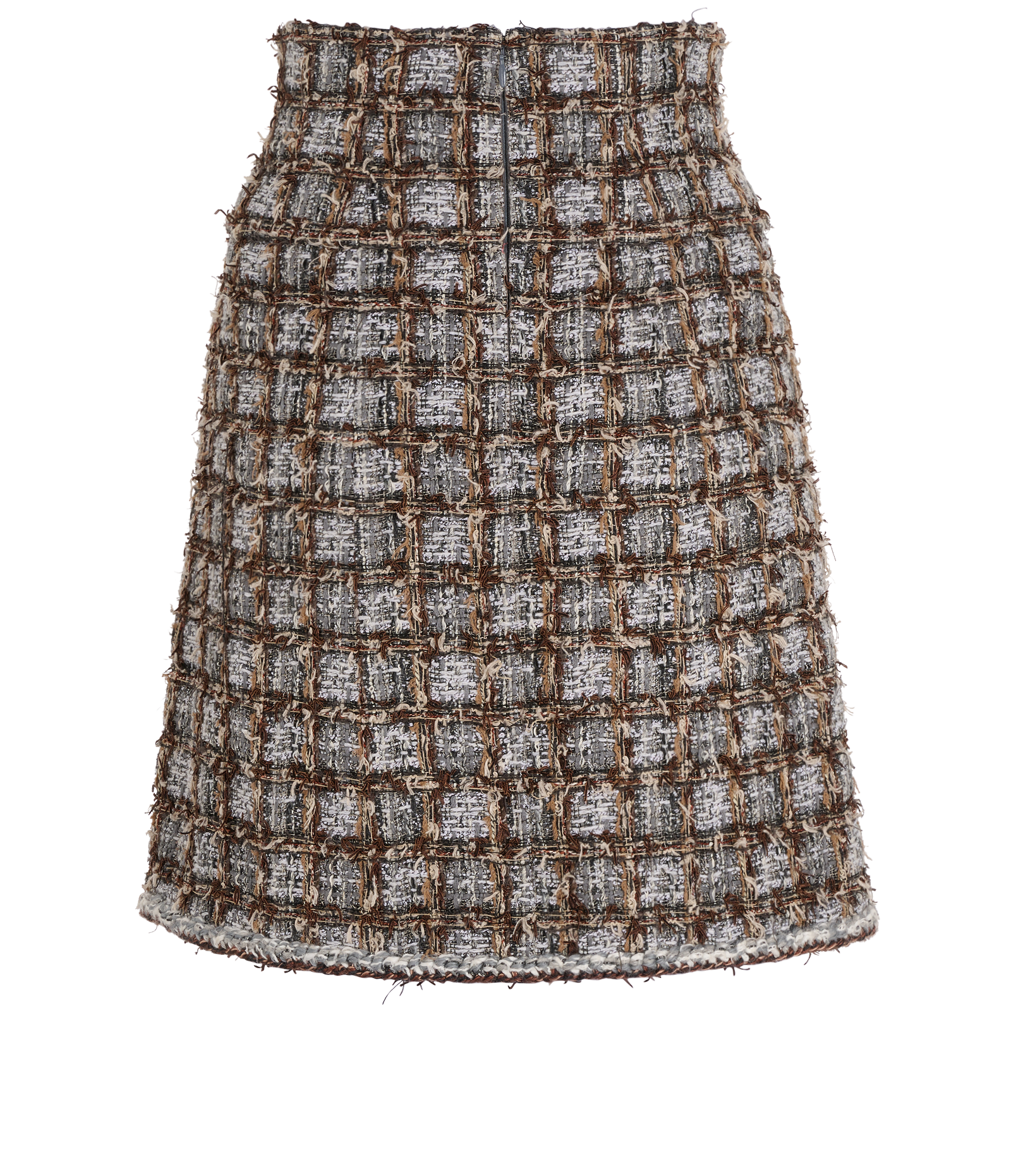 Chanel Tweed Skirt, &pound;350, Clothing, Brown/Grey, Acrylic Plastic/Cotton, Back view