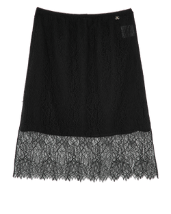 Chanel Lace Skirt, Viscose/Silk, Black, UK6, 3*