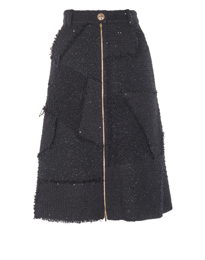 Chanel Shimmery Tweed Midi Skirt, front view