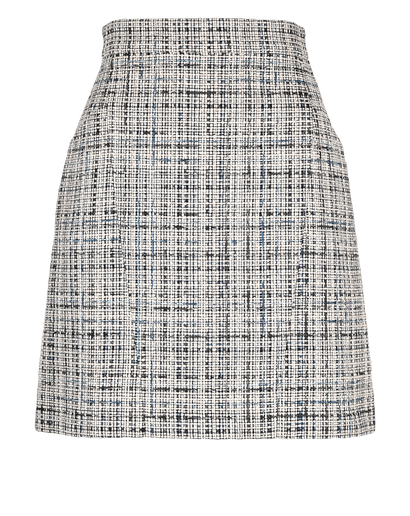 Chanel Tweed Mini Skirt, &pound;295, Clothing, Blue/Grey, Cotton/Nylon/Silk, Front view
