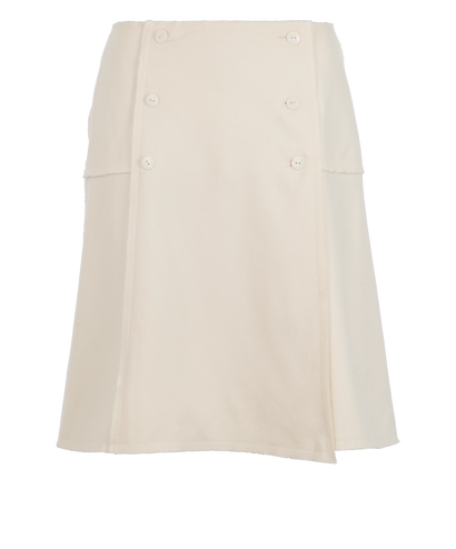 Chanel 05A Double-Breasted Skirt, &pound;250, Clothing, Cream, Wool, Front view