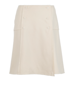 Chanel 05A Double-Breasted Skirt, Wool, Cream, UK 10, 3*