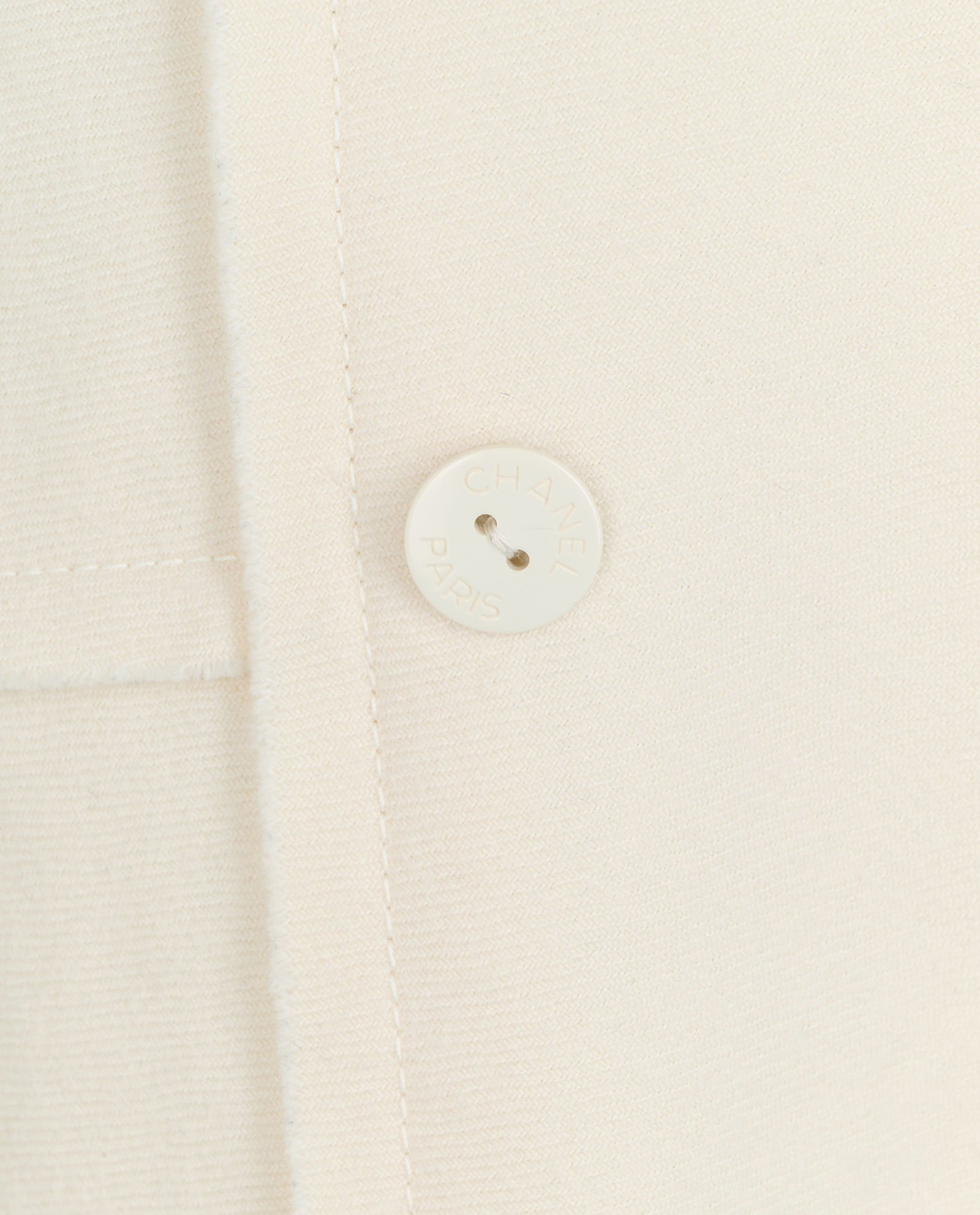 Chanel 05A Double-Breasted Skirt, &pound;250, Clothing, Cream, Wool, Other view