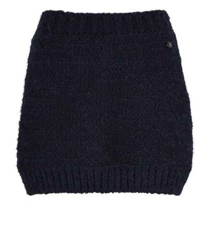 Chanel Mini Skirt, &pound;275, Clothing, Navy, Cashmere/Wool, Front view