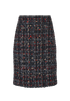 Chanel Tweed Midi Skirt, £450, Clothing, Black/Grey/Red, Wool, Front view