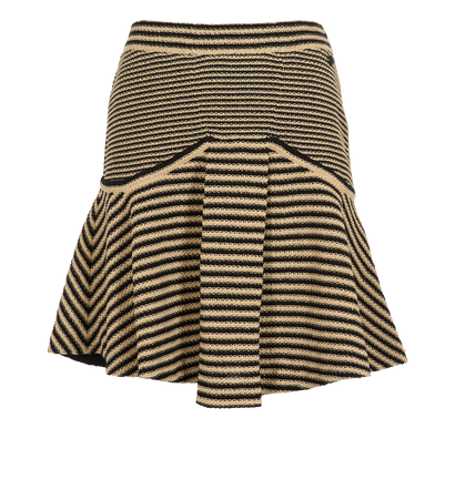 Chanel Striped Skirt, &pound;495, Clothing, Beige/Black, Cotton, Front view