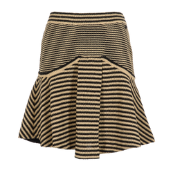 Chanel Striped Skirt, Paper/Cotton, Beige/Black, UK8, 2*