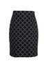 Chanel Tweed Short Pencil Skirt, &pound;350, Clothing, Black/White, Polyester Mix/Silk, Front view