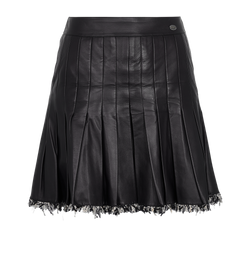 Chanel 2005 Boucle Fringe Pleated Leather Skirt - Size Womens 8