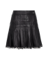 Chanel 2005 Boucle Fringe Pleated Leather Skirt, front view