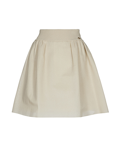 Chanel Gathered Skater Skirt, &pound;280, Clothing, Beige, Viscose, Front view