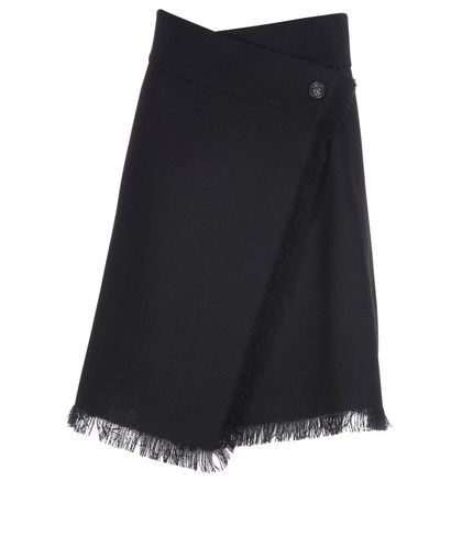 Chanel Wrapped Around Skirt, &pound;395, Clothing, Black, Wool, Front view