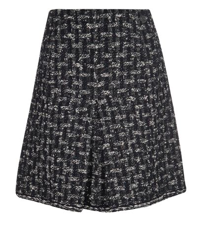 Chanel Tweed Skirt, &pound;420, Clothing, Black/White, Wool, Front view