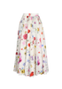 Christian Dior Floral Printed Gathered Skirt, &pound;650, Clothing, White, Cotton/Silk, Back view