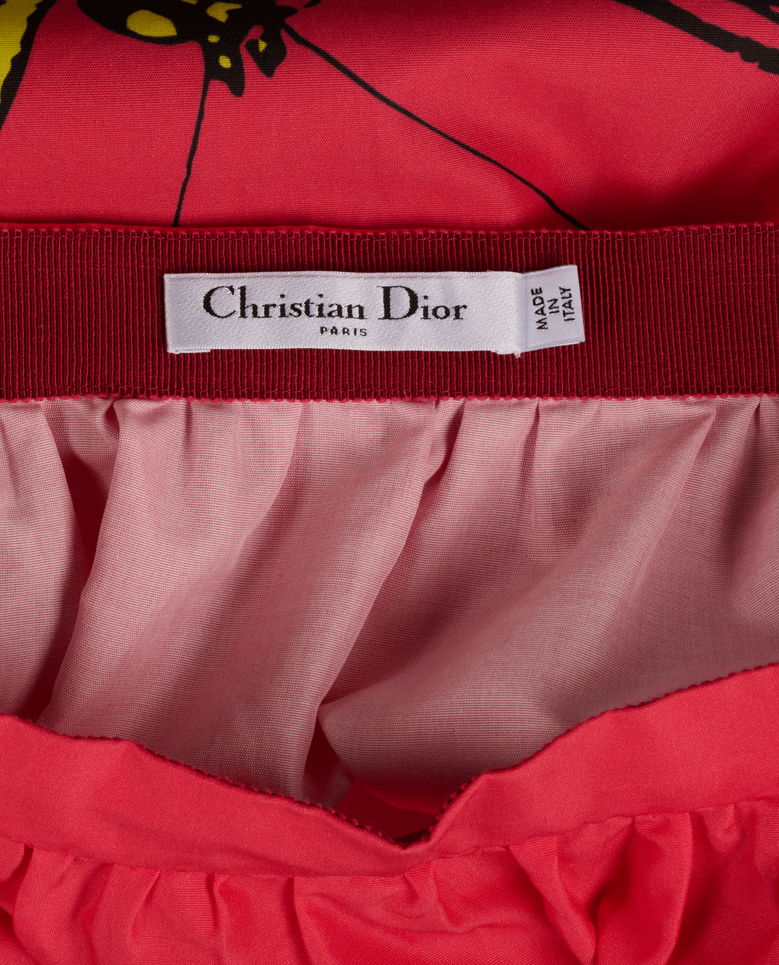 Christian Dior Butterfly Print Skirt, &pound;250, Clothing, Blue/Pink, Cotton, Other view