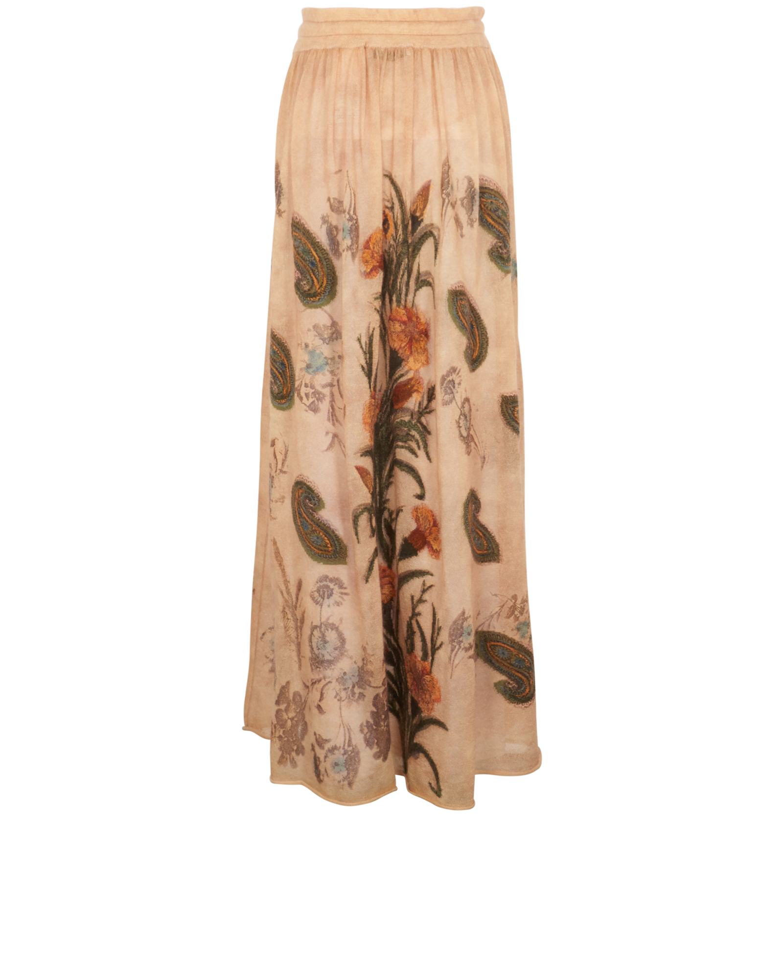 Christian Dior Floral Maxi Skirt, &pound;250, Clothing, Beige, Mohair/Wool, Back view