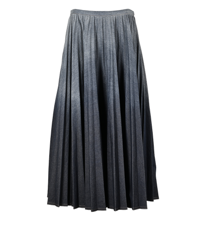 Christian Dior Pleated Denim Skirt, &pound;650, Clothing, Blue, Cotton, Front view