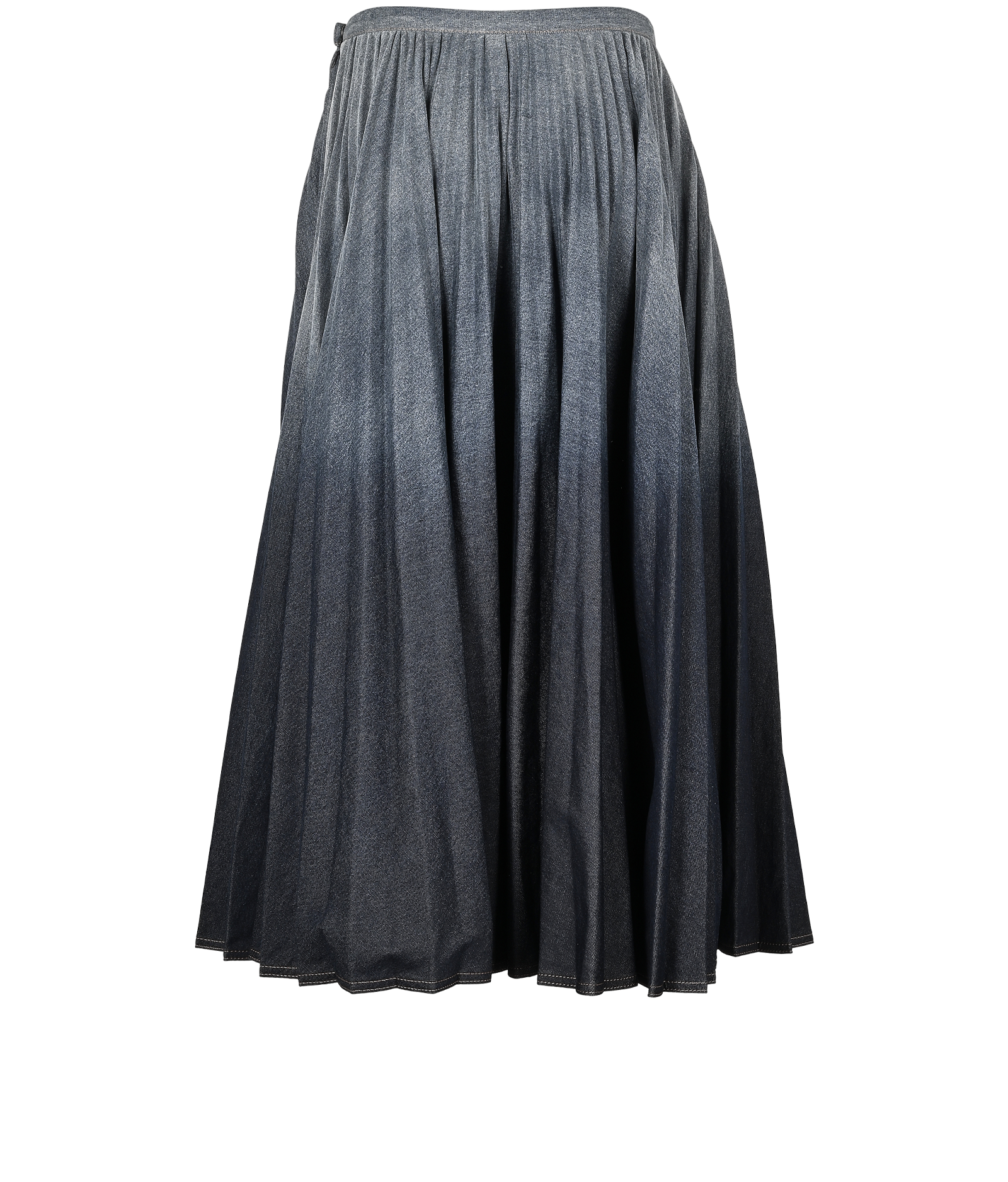 Christian Dior Pleated Denim Skirt, &pound;650, Clothing, Blue, Cotton, Back view