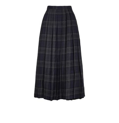 Christian Dior Check Pleated Skirt, front view