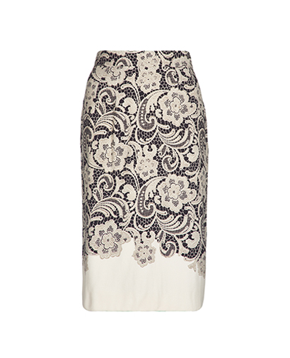 Dolce & Gabbana Lace Print Pencil Skirt, front view
