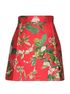 Dolce & Gabbana Jacquard A-Line Mini Skirt, &pound;120, Clothing, Green/Red, Polyester (Polymer), Front view