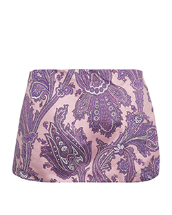 Dolce and Gabbana Printed Mini Skirt, Silk/Polyester, Purple/Pink, 10, 2*