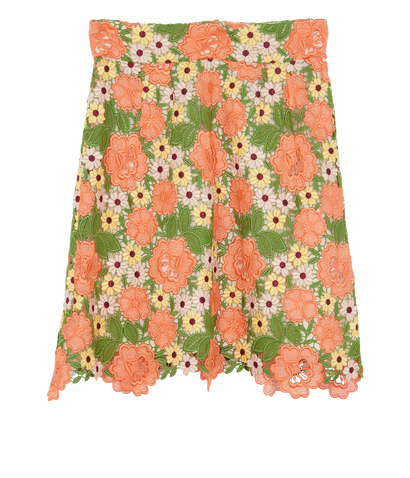 Dolce & Gabbana Lace Floral Skirt, &pound;120, Clothing, Green/Orange, Viscose, Front view