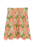 Dolce & Gabbana Lace Floral Skirt, &pound;120, Clothing, Green/Orange, Viscose, Back view