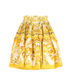 Dolce & Gabbana Printed Mini Pleated Skirt, £350, Clothing, White/Yellow, Cotton, Back view