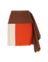 Fendi Asymmetric Colour Block Mini Skirt, &pound;250, Clothing, Brown/Cream/Red, Wool, Front view