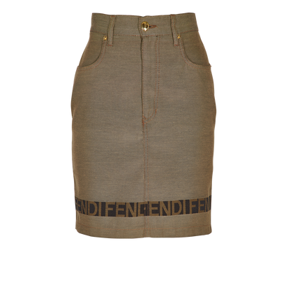 Fendi Vintage Zucca Midi Skirt, front view