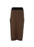 Fendi Zucca Knit Pencil Skirt, £320, Clothing, Black/Brown, Polyester (Polymer)/Viscose, Back view