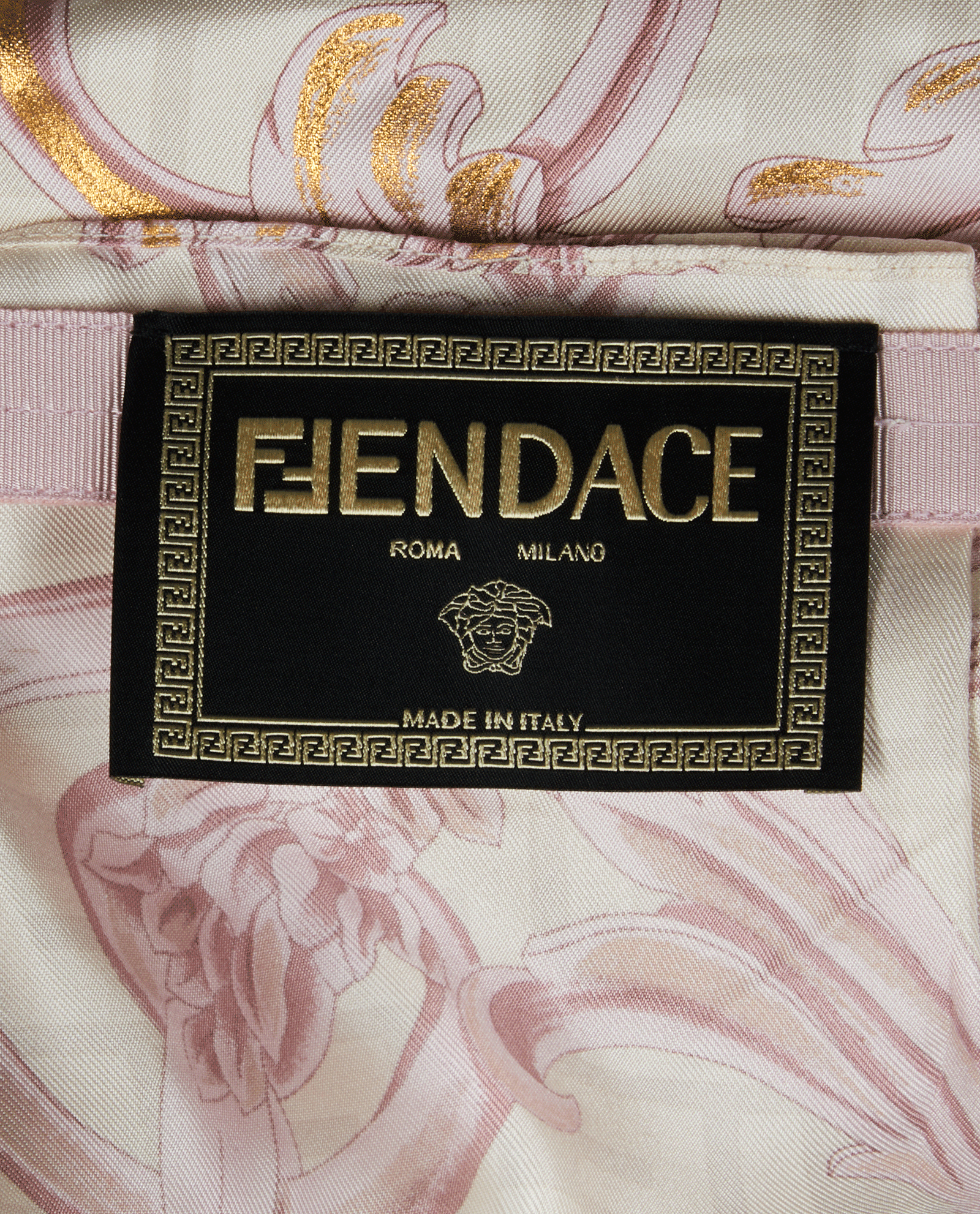 Fendi x Versace Printed Pleated Skirt, &pound;180, Clothing, Cream/Pink, Silk, Other view