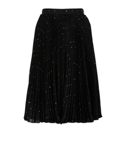 Givenchy Cross Print Pleated Skirt, Polyester, Black, UK 6, 3*