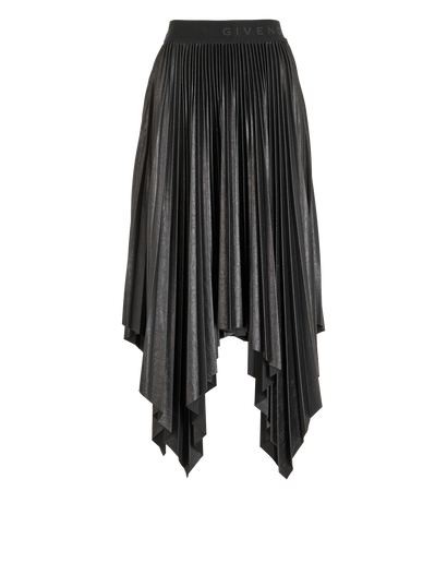 Givenchy Asymmetric Pleated Skirt, &pound;210, Clothing, Black, Polyester, Front view