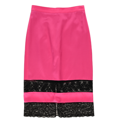 Givenchy Back-Split Laced Skirt, £90, Clothing, Black/Pink, Silk, Front view