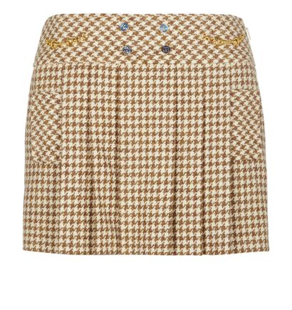 Gucci Houndstooth Plaid Mini Skirt, front view