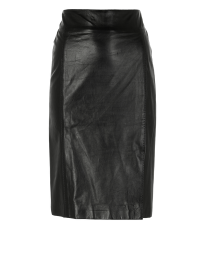 Gucci Vintage Midi Skirt, &pound;150, Clothing, Black, Leather, Front view